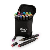 Brinde Kit Canetas Marcadoras Pontas Duplas 24 Cores Personalizado - Veg Brindes. Brinde Kit Canetas Marcadoras Pontas Duplas 24 Cores Personalizado - Veg Brindes.