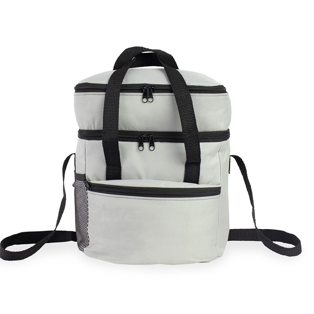 Brinde Bolsa Térmica Dupla 14L Personalizada - Cor Cinza Brinde Bolsa Térmica Dupla 14L Personalizada - Cor Cinza