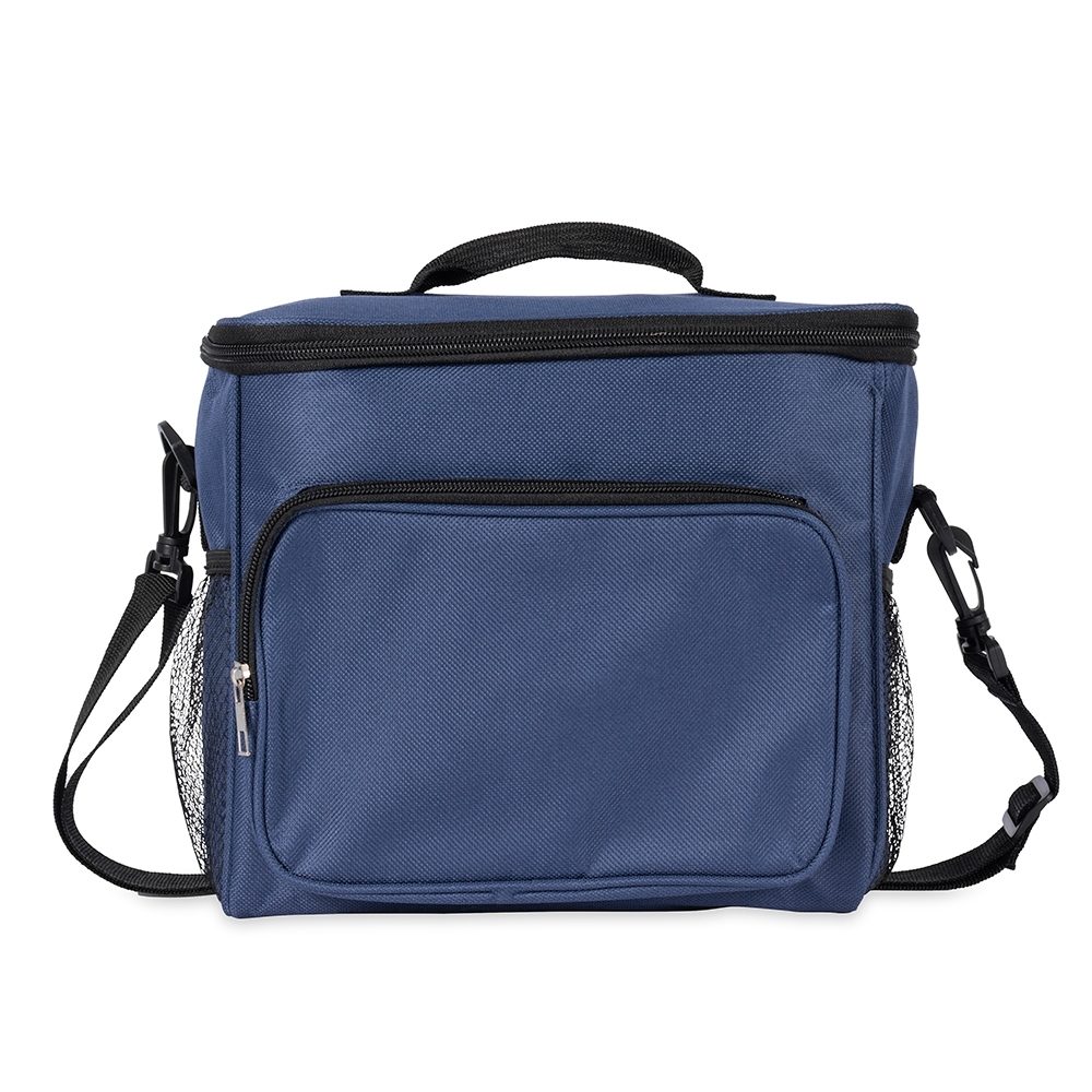 Brinde Bolsa Térmica Oxford 11L Personalizada - Cor Azul Escuro Brinde Bolsa Térmica Oxford 11L Personalizada - Cor Azul Escuro
