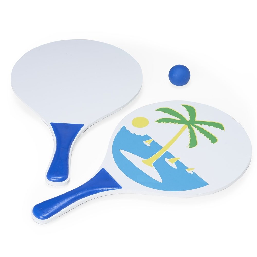 Brinde Kit Frescobol MDF Personalizado - Cor Azul Brinde Kit Frescobol MDF Personalizado - Cor Azul