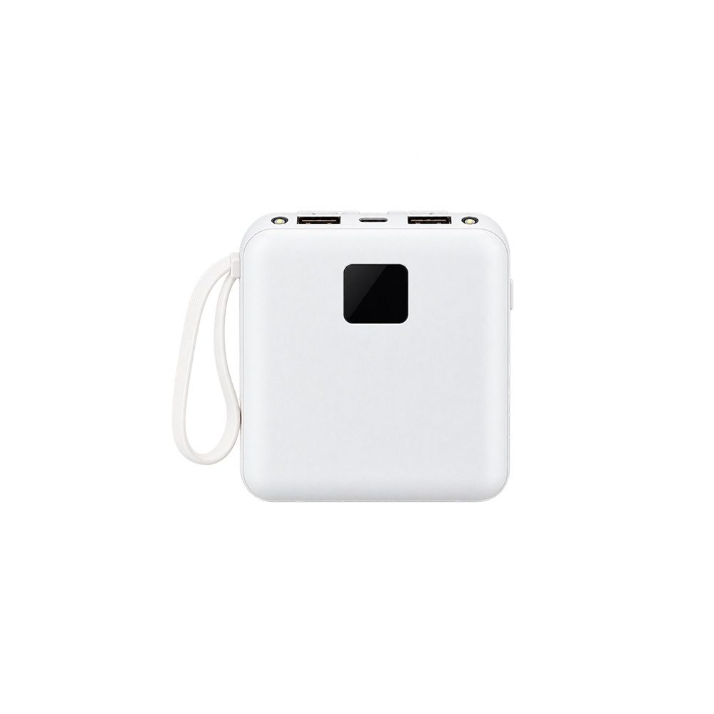 Brinde Power Bank 10.000mAh com Lanterna e Multissaídas Personalizado - Cor Branco Brinde Power Bank 10.000mAh com Lanterna e Multissaídas Personalizado - Cor Branco