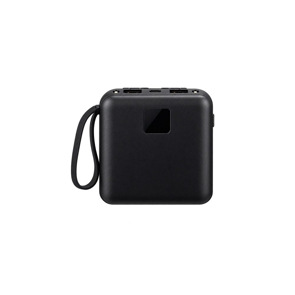 Brinde Power Bank 10.000mAh com Lanterna e Multissaídas Personalizado - Cor Preto Brinde Power Bank 10.000mAh com Lanterna e Multissaídas Personalizado - Cor Preto