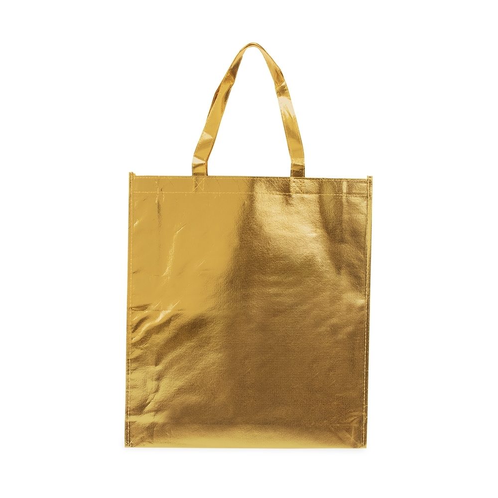 Brinde Sacola TNT Metalizado Personalizada - Cor Dourado Brinde Sacola TNT Metalizado Personalizada - Cor Dourado