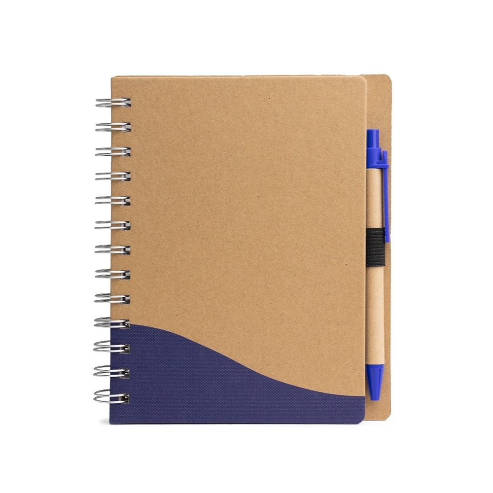 Brinde Caderno Ecológico com Caneta Personalizado - Cor Azul Brinde Caderno Ecológico com Caneta Personalizado - Cor Azul