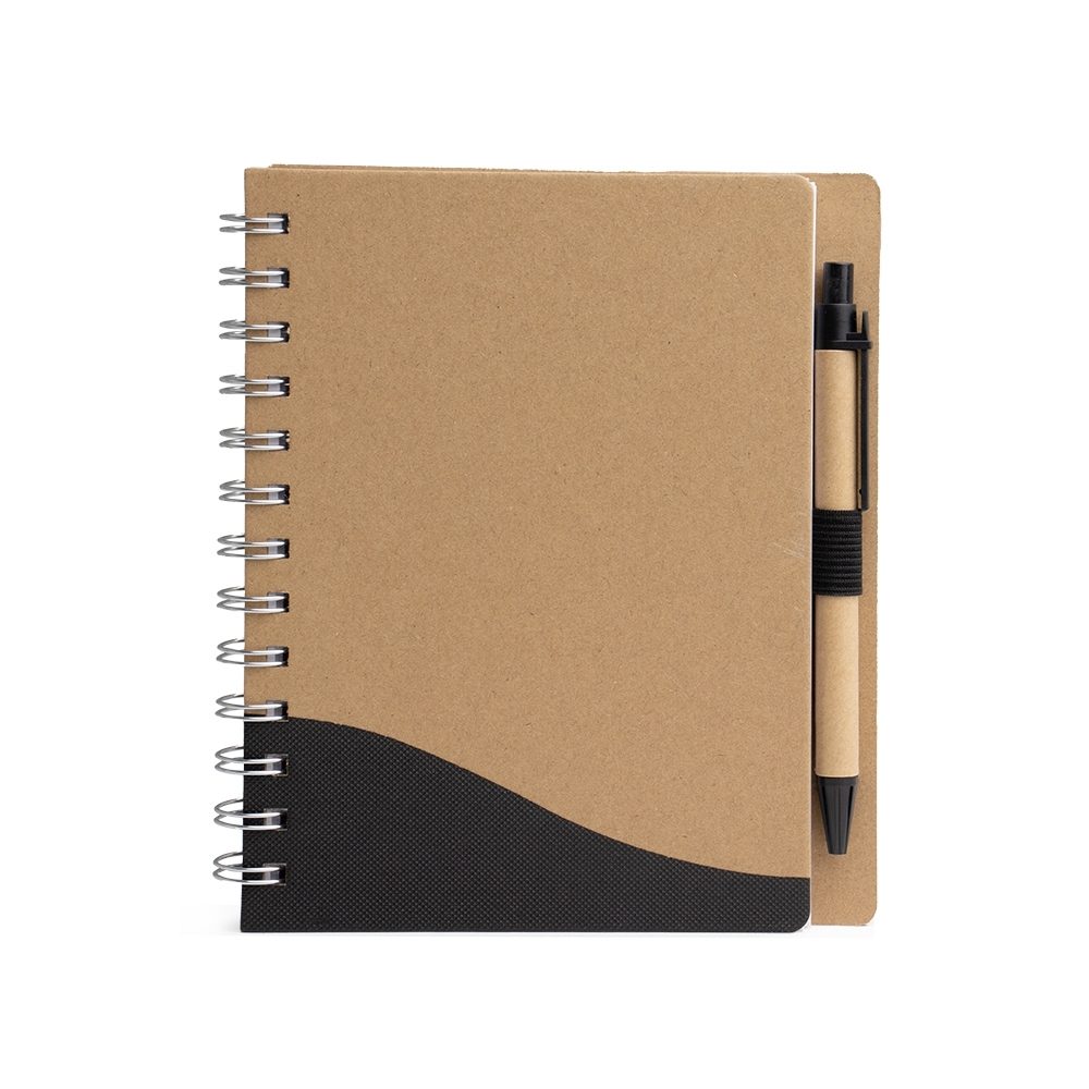 Brinde Caderno Ecológico com Caneta Personalizado - Cor Preto Brinde Caderno Ecológico com Caneta Personalizado - Cor Preto