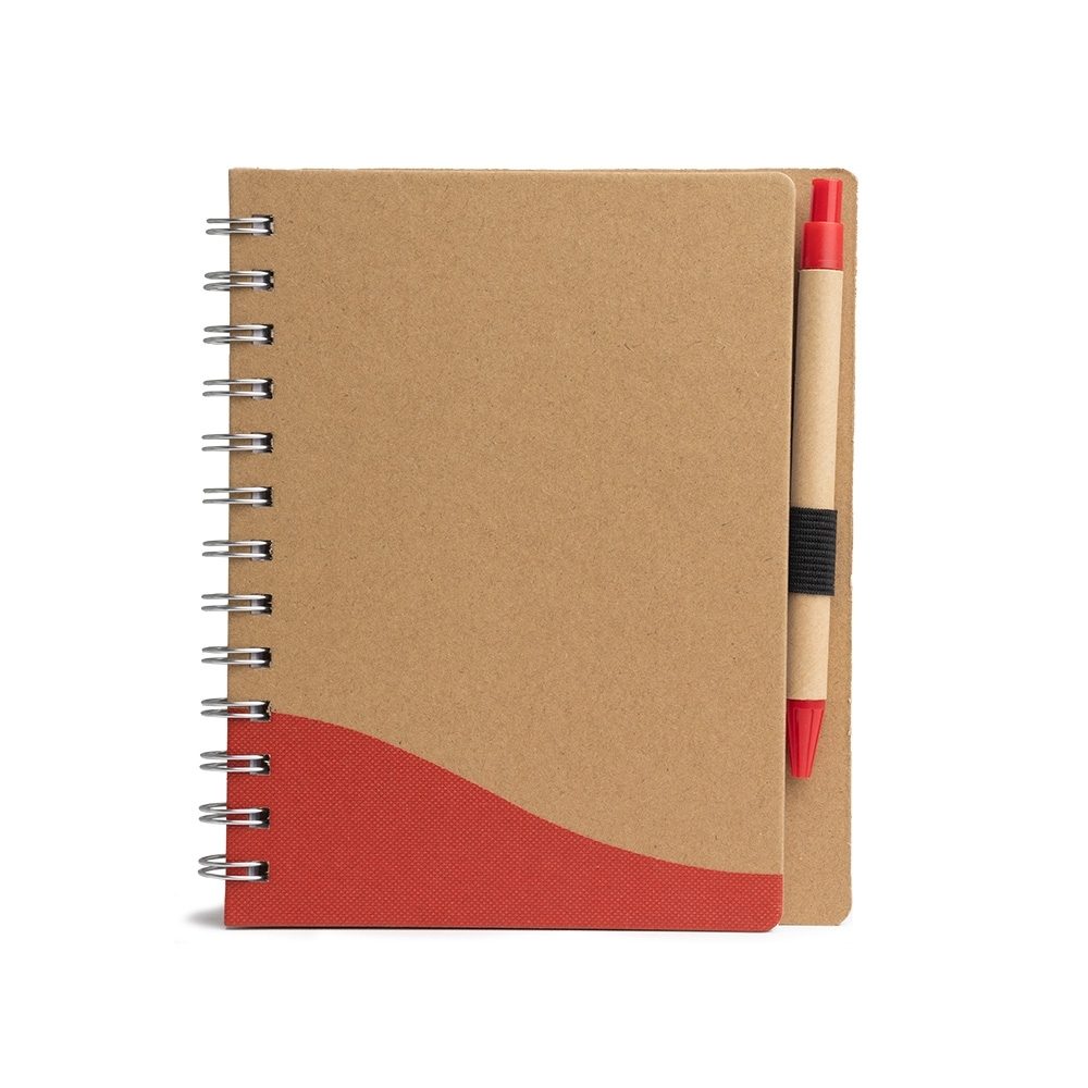 Brinde Caderno Ecológico com Caneta Personalizado - Cor Vermelho Brinde Caderno Ecológico com Caneta Personalizado - Cor Vermelho